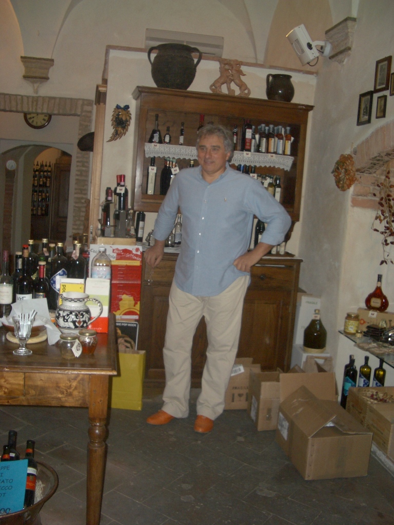 Peitro, proprietor of an enoteca in Tuscany